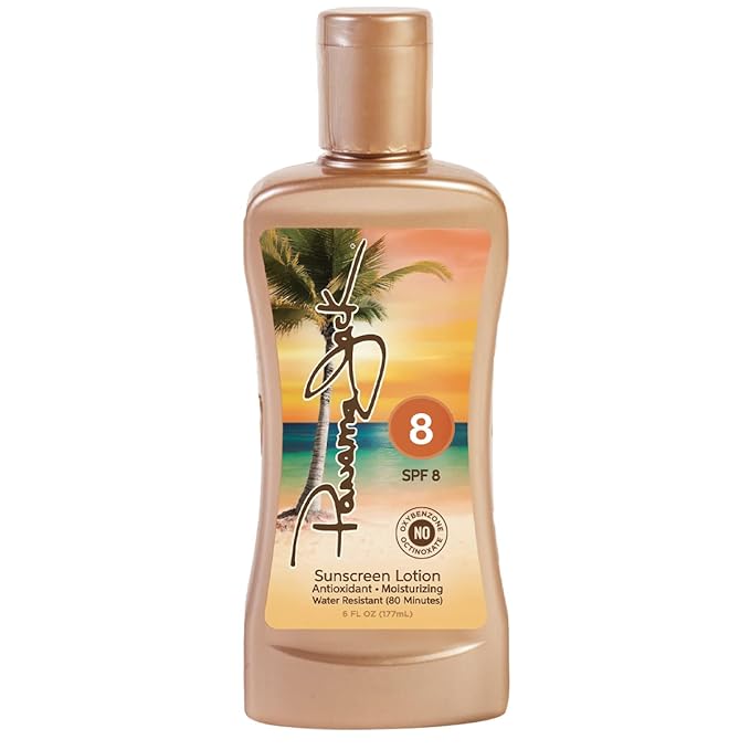 Panama Jack Sunscreen Tanning Lotion - SPF 8, PABA, Paraben, Gluten & Cruelty Free, Antioxidant Moisturizing Formula, 6 FL OZ (Pack of 6)