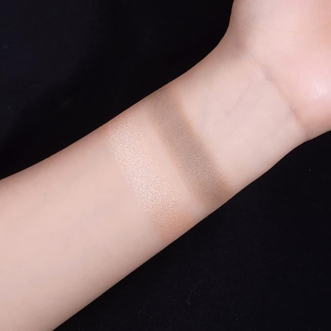 ELLESY Highlighter Makeup Palette Face Sculpting Highlighter Contouring Palette Lightweight Makeup Kit Silky Texture Contour Powder Palette with brush-C01