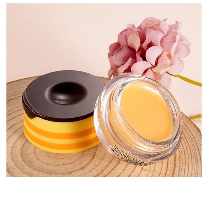 2 Pcs Lip Balm Honey Pot, Honey Moisturizing Lip Mask Reduces Lip Lines and Exfoliator, Prevention Dry & Cracked Lip.