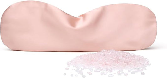Natural Rose Quartz Weighted Eye Pillow for Relaxation, Sleeping, Yoga, SPA and Travelling, Cooling Eye Pillow, Reusable and Good Relaxation Gift for Women(Rose Quartz)