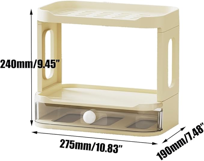 3-Tier Desk Organizers & Dispensers，Mail Holder for Office Desk Organization，Kitchen Spice Rack or Bathroom Countertop Organizer, Gift for Teachers, Classmates, and Friends (Beige)