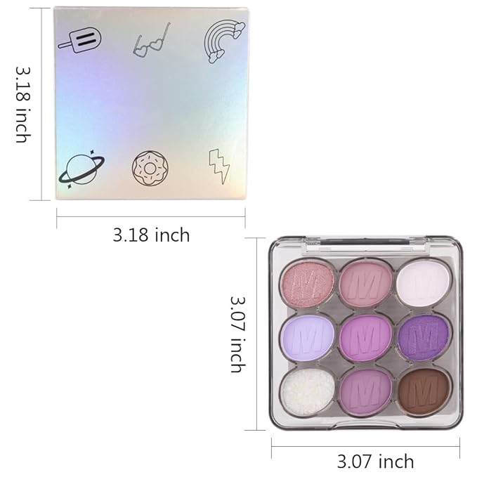 9 Colors Purple Grape Matte Shimmer Eyeshadow Palette