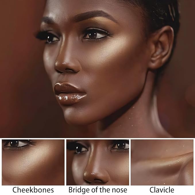 evpct 2Pcs Face Cream Contour Bronzer Sticks Makeup Highlighter Highlight Dark Brown Gold Creme Cheek Contour Sticks contorno en crema Bronzing Foundation Face Contour Stick Kit, 11+12 New Neutral