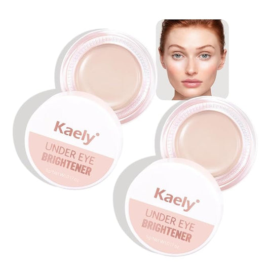 evpct 2Pcs under Eye Corrector Brightener Concealers for Older Women Dark Circles, under Eye Cream Pot Concealer Full Coverage Peach Color Corrector Makeup, Nourishing Waterproof, Ivory White