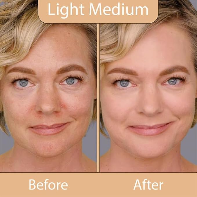 LUMINESS Silk Airbrush Spray Foundation & Buffing Brush Kit - Light Medium, Unisex, Skin Foundation Concealer