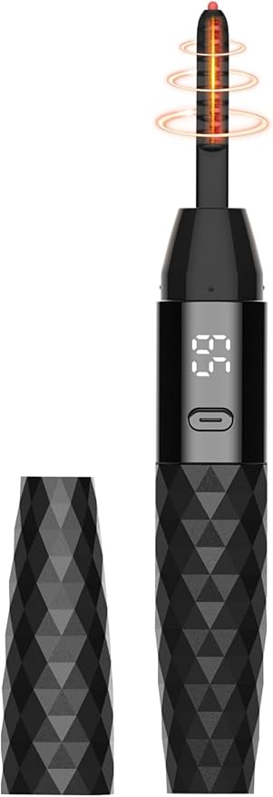 Heated Eyelash Curler - Heated Lash Curler - Electric Eyelash Curler Rechargeable for 24 Hours Long-Lasting Natural Eyelashes, LED Display - 4 Heating Modes, 8S Fast Heating, Gifts for Women Girls