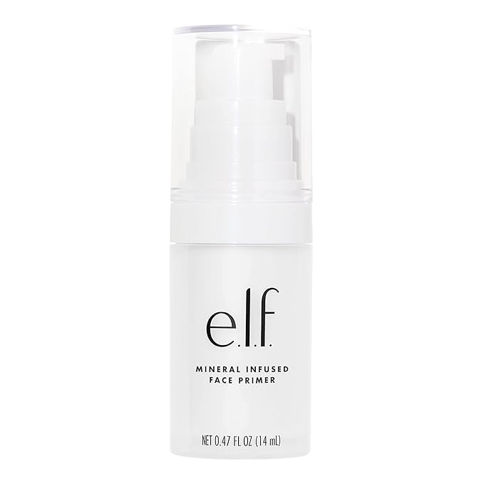e.l.f. Mineral Infused Face Primer, Primer For A Smooth Foundation Base, Fills In Fine Lines & Refines Complexion, Vegan & Cruelty-free, Small