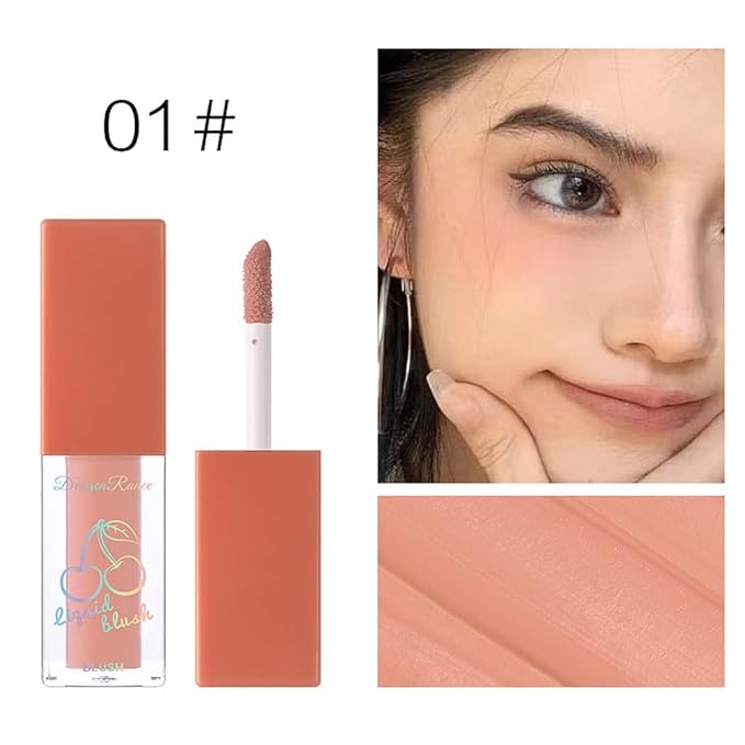 Liquid Blush 4Pcs Set Makeup for Cheeks Matte Finish Soft Cream, Flushed Cheeks, Vegan & Cruelty-free,Long-Wearing, Smudge Proof, Natural-Looking