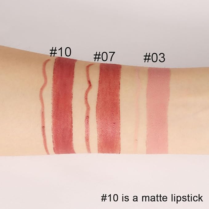 2-in-1 Light Brown Matte Lip Liner and Lipstick Set – Long Lasting 24H Waterproof Brown Lip Stain, Smudge Proof Lip Pencil Kit, Lip Makeup for Women and Girls, 10 Combo lapiz de labios