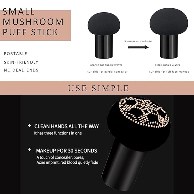 Air Cushion CC Cream Mushroom Head Foundation Air Cushion BB Cream Concealer Moisturizing Brighten Makeup Long Lasting Waterproof-Natural 2Pack