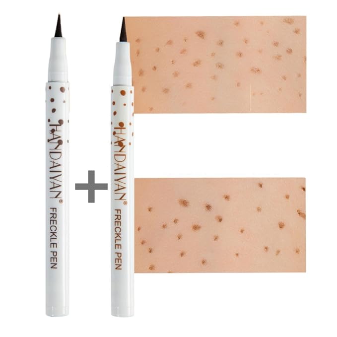 Freckle Pen Face Concealer Point Out Natural Waterproof Longlasting Fake Freckles 2 Pcs Light Brown & Natural Coffee