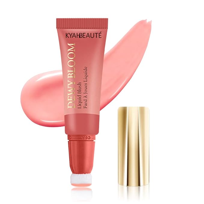 Mysense Liquid Blush Makeup Wand, Soft Cream Blush for Cheeks Tint, Matte Blush Contour Wand with Cushion Applicator, Dewy Finish, Weightless, Natural-Looking, 101 Ravishing-Nude Pink, 0.34fl.oz