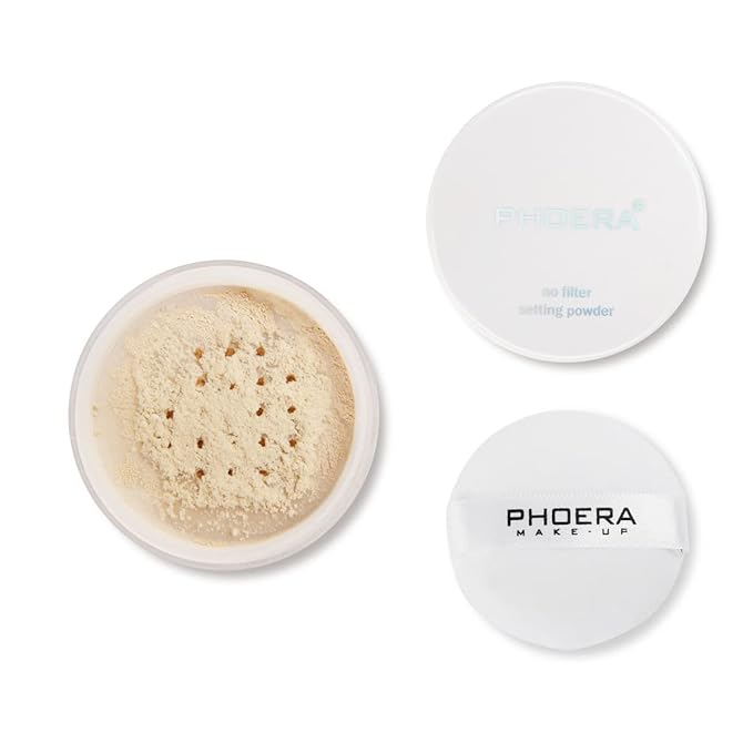 PHOERA Setting Powder Controls Oil,Setting Powder Makeup Light,Loose Powder Makeup Coverage,Loose Setting Powder Mini,0.17oz (Big02# Cool Beige)
