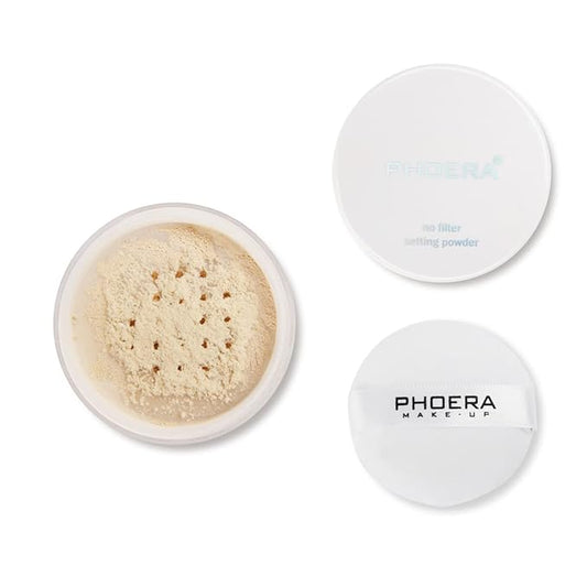 PHOERA Setting Powder Controls Oil,Setting Powder Makeup Light,Loose Powder Makeup Coverage,Loose Setting Powder Mini,0.17oz (Big02# Cool Beige)
