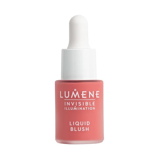 Lumene Invisible Illumination Liquid Blush Bright Bloom - Dewy Makeup Cheek Tint with Luminizing Pigments for Hydrated Glowing Skin - Weightless Liquid Blush for Cheeks (0.5 Fl Oz)