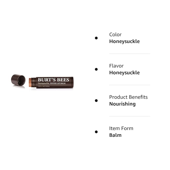 Burts Bees Tinted Lip Balm, Honeysuckle, 0.15 Ounce (3 Pack)