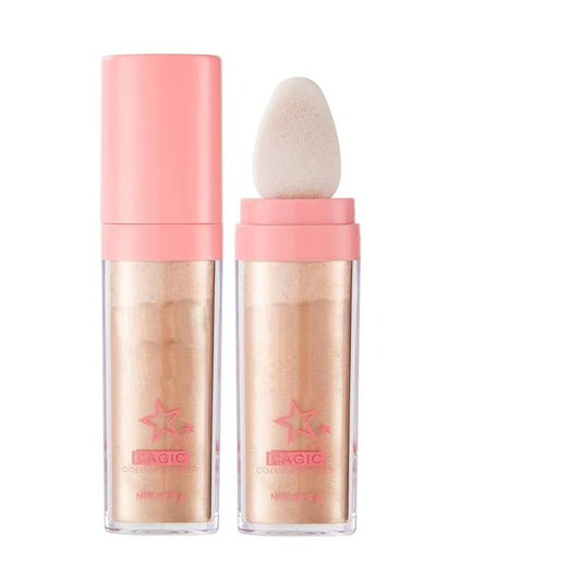 Glitter Powder Highlighter Makeup,Body Brightens the Natural Three-dimensional Face Powder Blusher .(03# Golden browm)