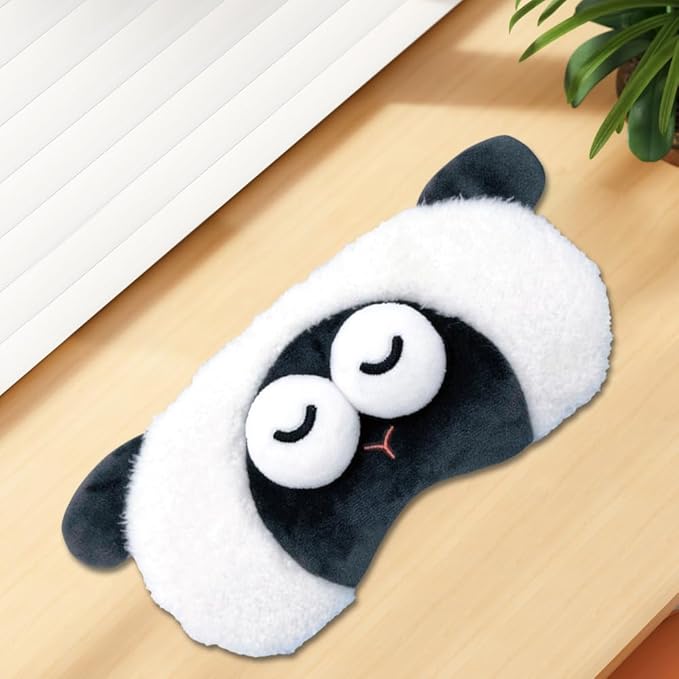 PERFECTSIGHT Sleep Eye Masks, Cute Plush Sleep Eye Cover Lightweight Adjustable Eyeshade Faux Fur Mask Cover for Women Men Sleep Travel Nap (Sheep)