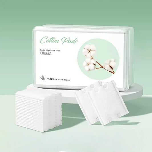 200PCS Square Cotton Pads for Face, Ultra Soft & Lint-Free & Textured, Facial Eye Makeup Remover Pads, Face Pads Cleansing Cotton Squares, Natural Premium Cotton Rounds Cosmetic Cotton Pads for Toner