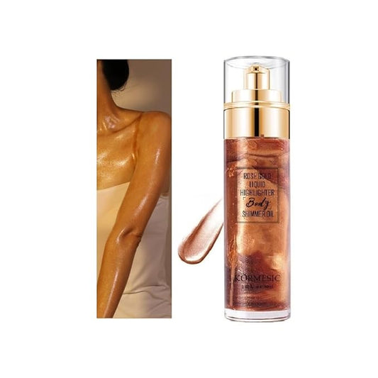 Shimmer Body Oil, Created for Melanin Rich Skin, (GOLDEN BROWN)