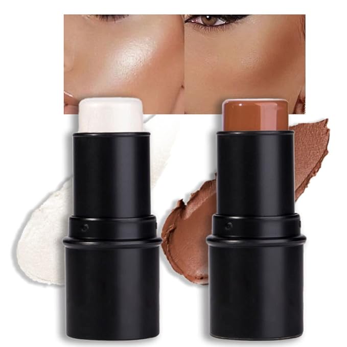 evpct 2Pcs Face Cream Contour Sticks Makeup Highlighter