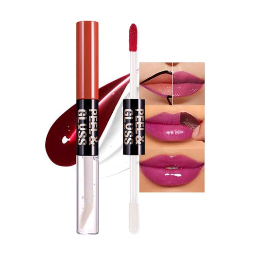Deep Raspberry Peel Off Lip Gloss Tattoo and Lip Oil, Lip Stain Peel Off Masque - Peel Off Lip Tint ,Long Lasting Waterproof Transfer-proof Lip Mask Lip Gloss Peel Off Lip Liner,Stay Lip Makeup 05#
