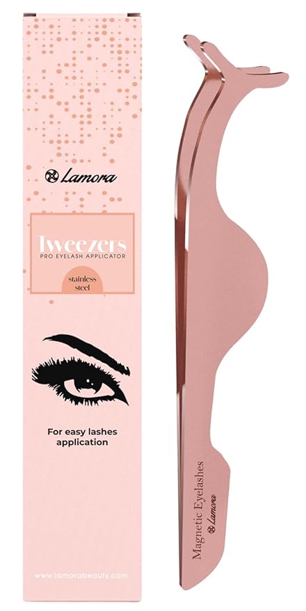 Lamora DIY Eyelash Extension Applicator Tool for Secure and Accurate Lash Placement and Easy Removal - Lightweight False Eyelash Tweezer Works with Clusters, Strip, Individual, and Magnetic Lashes