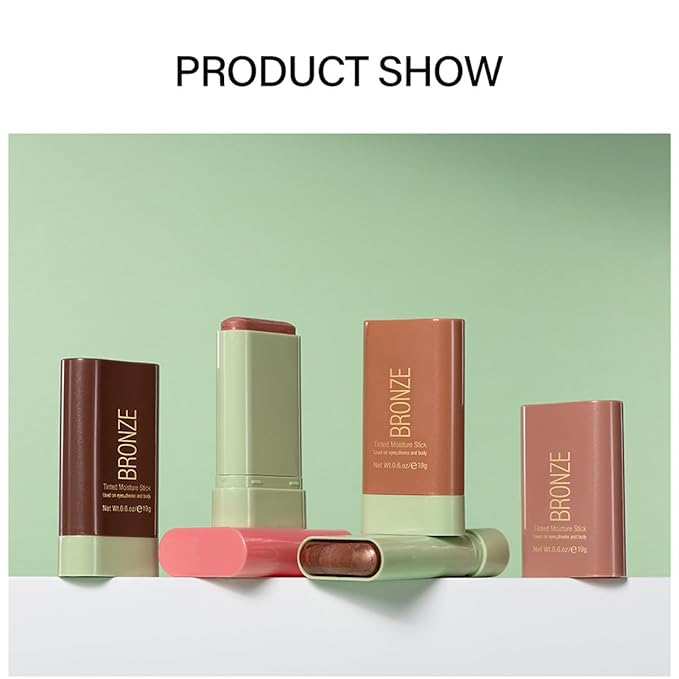 Multi-Purpose Makeup Blush Stick, 3-in-1 Beauty Tinted Solid Blush Stick For Cheeks, Lips And Eyes Waterproof Natural Cream Blush Stick With Long-Lasting Moisturizing Formula (#4Beach Glow)