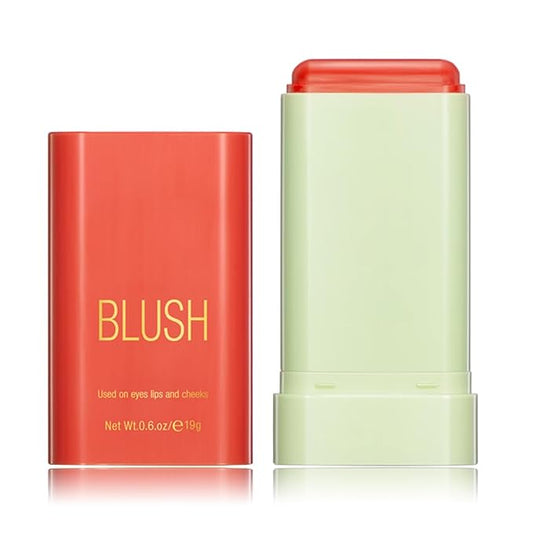 Multi-Purpose Makeup Blush Stick, 3-in-1 Beauty Tinted Solid Blush Stick For Cheeks, Lips And Eyes Waterproof Natural Cream Blush Stick With Long-Lasting Moisturizing Formula (#3Coral Orange)