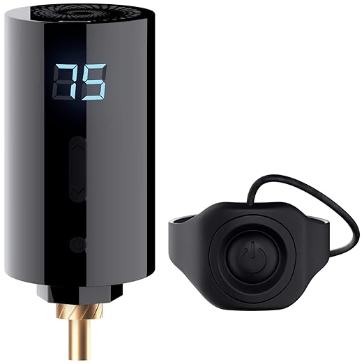 WX-3 Plus Wireless Mini Battery Pack Professional Power Supply w/Machine Mountable Smart Switch Grip, Backlit LED Digital Display, 1450mAh Capacity (RCA Connector)