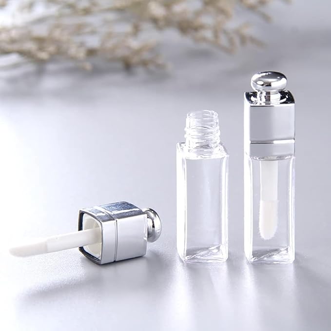 6 Pcs 3ml Empty Lip Gloss Tubes Containers Clear Refillable Lip Balm Bottles Transparent Mini Lipstick Containers for DIY Makeup Lip Gloss Makeup
