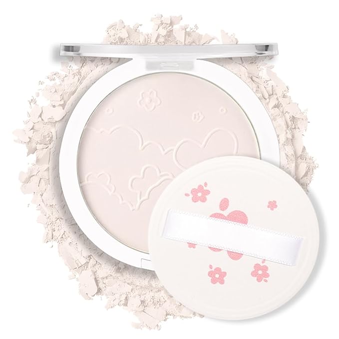 Face Oil Control Pressed Setting Powder-Clarifying Finishing Powder,Waterproof Long Lasting Setting Powder Makeup,Blurs Fine Lines&Imperfections,Translucent Powder Setting Powder with Powder Puff