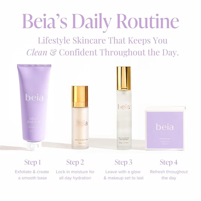 Beia Bikini & Body Scrub - Gentle Exfoliating Body Scrub with Glycolic Acid & Rice Extract - Fights Ingrown Hairs KP Bumps & Dry Skin - Hydrating & Soothing for Sensitive Skin 7.6 Oz