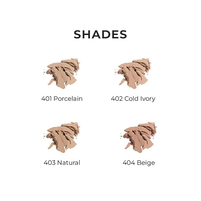 Lamel Stay Matte Compact Powder - Light Natural Coverage - Universal Neutral Undertone - Cruelty Free - Porcelain - N.401