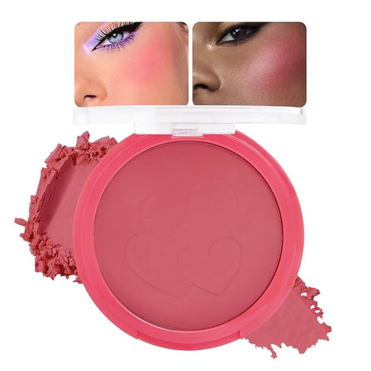 Rose Bean Paste Matte Single Pressed Cheeks Face Blushes Makeup Palette, Rose Bean Monochrome Cream Blushes Palette Makeup for Older Women, Natural Pigmented Paleta de rubores monocromática 04