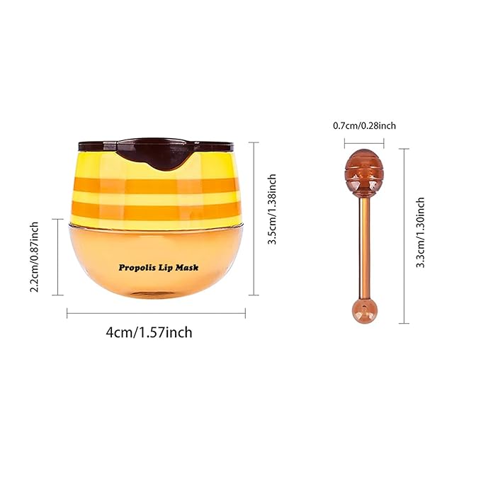 4Pcs Honey Lip Balm Honey Pot Strawberry & Propolis Balm Honey Lip Mask Hydrate Moisturizing Repair Prevent Lip Care Moisturizing Lip Balm Set