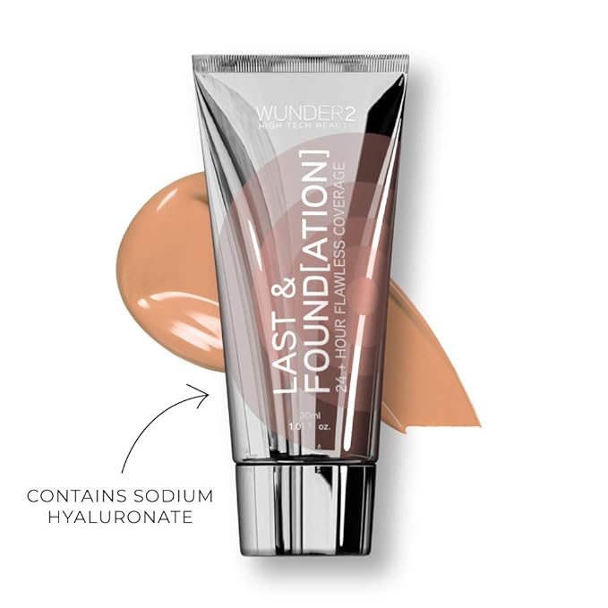 WUNDERBROW Full Coverage Foundation, Last & Found[ation] – Buildable Full Coverage Liquid Foundation For 24+ Hours Wear – Long Lasting, Waterproof, Nude