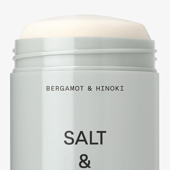SALT & STONE Aluminum Free Deodorant | Extra Strength 48 Hour Protection for Women & Men | Made with Seaweed Extracts, Shea Butter & Prebiotics (Bergamot & Hinoki)