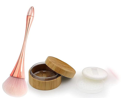 1Pcs /1Oz Empty Loose Powder Container and 1Pcs Powder Brush 30ml