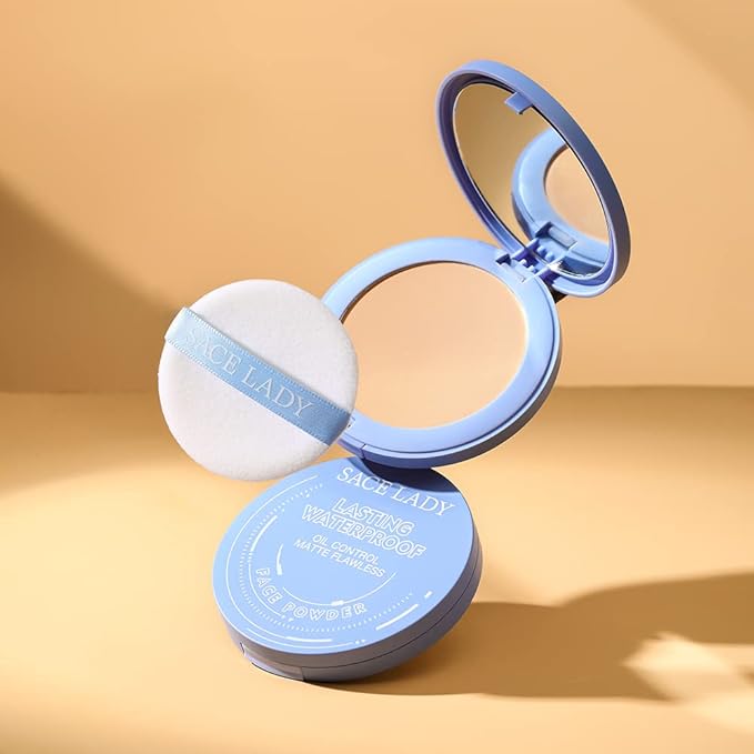 SACE LADY Face Pressed Powder Sets Makeup, Controls Cruelty-free, (#02) 0.35oz