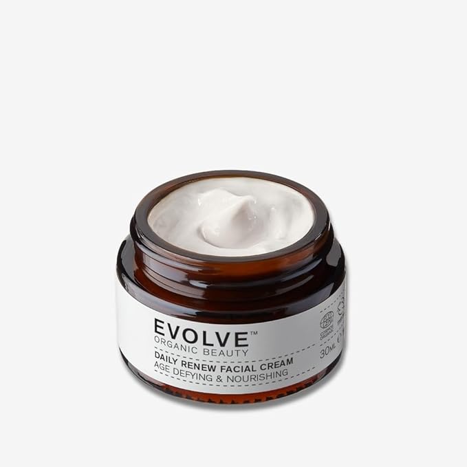 Evolve Organic Beauty - Natural Daily Renew Facial Cream | Small-Batch, Vegan Clean Beauty (1 oz | 30 mL) Packaging May Vary