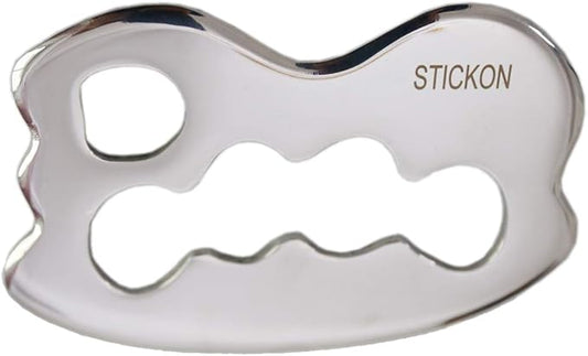 STICKON Stainless Steel Gua Sha Scraping Massage Tool IASTM Tools Great Soft Tissue Mobilization Tool (STICKON-01)