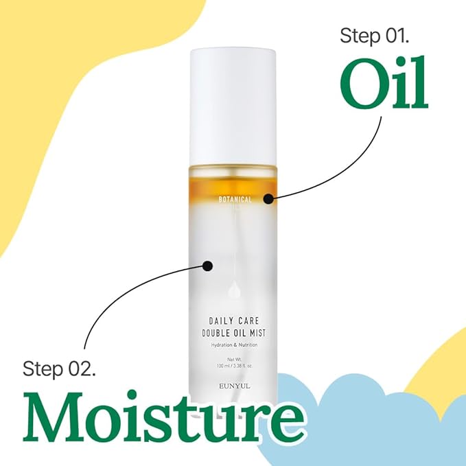EUNYUL Daily Care Double Oil Mist 3.38 fl. oz Korean Skincare Face Mist for Deep Hydrating