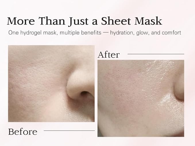 Nuborn Cell Hydrogel Collagen Mask | Hydrating Face Masks with Peptides & Hyaluronic Acid | Collagen Face Mask Overnight for Glass Skin | Face Masks Korean (4-Pack)