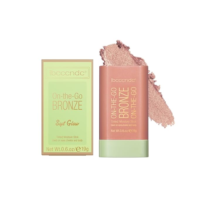 Multi-Use Makeup Bronzer Stick for Effortless Glow - Hydrating Solid Moisturizer with Natural Bronze Tint for Eyes, Lips & Cheeks (#2 Soft Glow)