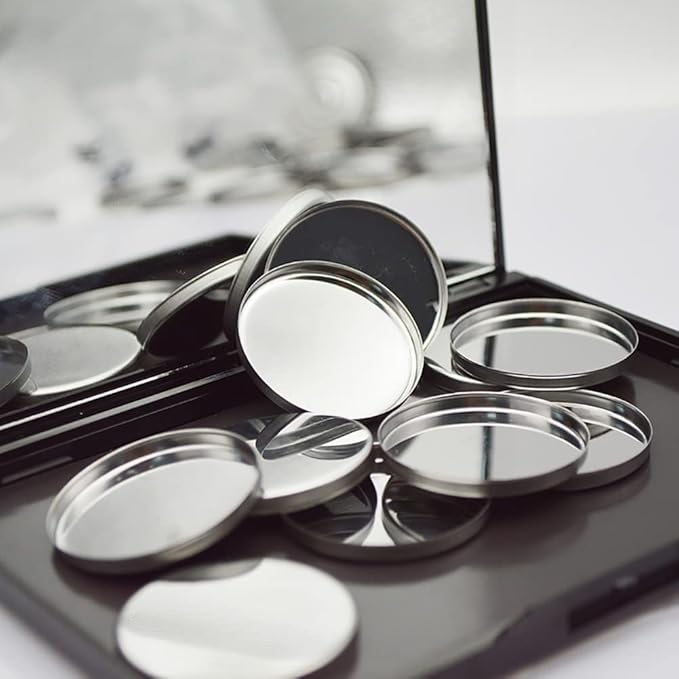 20 Pcs Metal Eyeshadow Pans Round Empty Round Eyeshadow Palette Cosmetic Eyeshadow Tin Reffilable Blush Pans Compact Makeup Tin