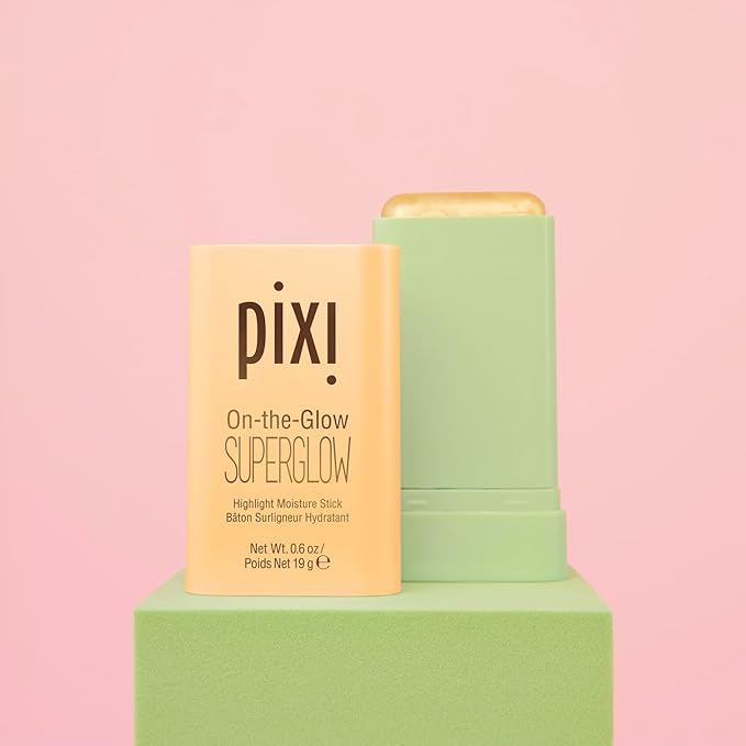 Pixi On-the-Glow SuperGlow - GlidedGold, Hydrating Gel-Cream Highlighter with Ginseng, Aloe Vera & Fruit Extracts, For Cheeks & Brow Bones, 19g / 0.6oz, Paraben-Free, Luminous Natural Highlight