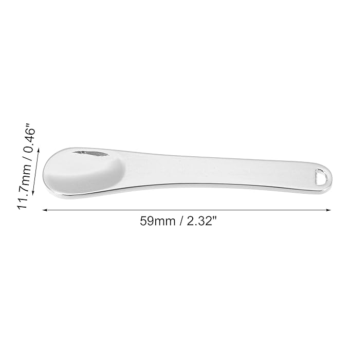 VOCOSTE 4 Pcs Makeup Spatula Mini Spoon, Eye Cream Massage Sticks Beauty Scoop, for Facial Cosmetic Face Cream, Zinc Alloy 2.32"x0.46", Silver Tone