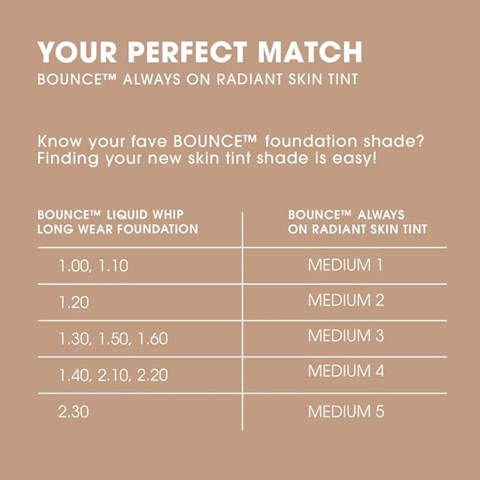 Beautyblender 12-Hour Always on Radiant Skin Tint, Breathable Serum Foundation Stays Put for All Day Long Wear, Infused with Hyaluronic Acid & Niacinamide, Medium 5