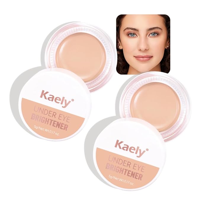 evpct 2Pcs under Eye Corrector Brightener Concealers for Older Women Dark Circles, under Eye Cream Pot Concealer Full Coverage Peach Color Corrector Makeup, Nourishing Waterproof, 07# Fair